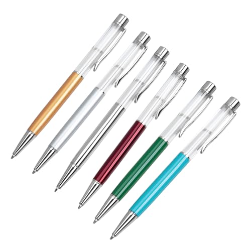 MALSSE Metall-Kugelschreiber mit Stift-Clip, einziehbarer Kugelschreiber, Bürosignierstift, schreiben Sie reibungslos, Gastanmeldungsstift, 6 Stück MALSSE Metall-Kugelschreiber mit Stift-Clip, einziehbarer Kugelschreiber, Bürosignierstift, schreiben Sie reibungslos, Gastanmeldungsstift, 6 Stück von MALSSE