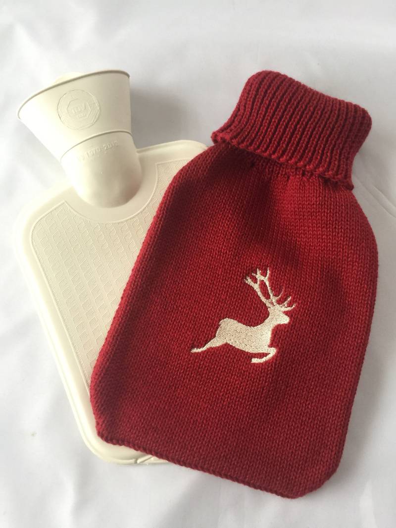 Wärmflasche, Kinderwärmflasche, Hirsch, Wärmflaschenbezug von MANAStrickdesign