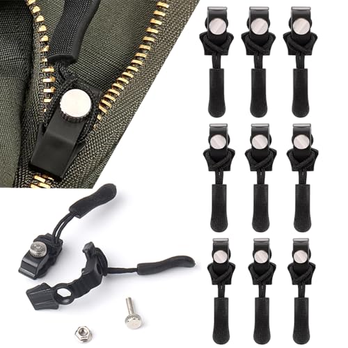 9 Stück Reißverschluss Zipper, Reißverschluss Reparatur Set, 3 Modelle Zipper Reißverschluss, Reisverschluss-Zipper Anhänger für Mantel, Stiefel, Koffer, Jacken von MANGLI