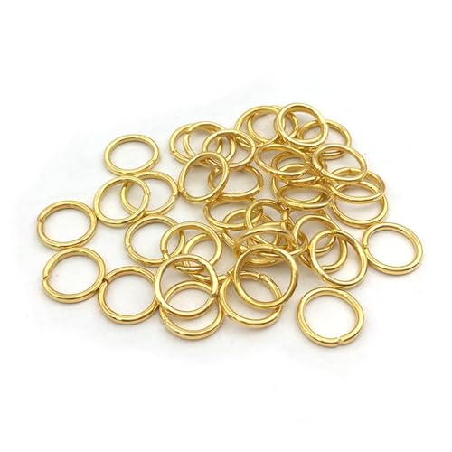 200 Stück Charms für Armbänder, Spaltringe für Schmuckherstellung, 0,6 x 0,6 cm, Gold von MANGOUSONG