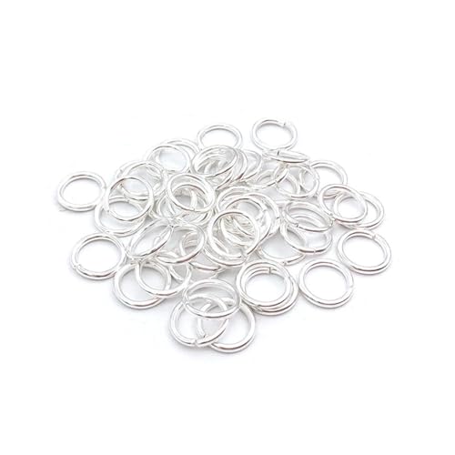 200 Stück Charms für Armbänder, Spaltringe für Schmuckherstellung, Zubehör, 0,6 x 0,6 cm, Silber von MANGOUSONG