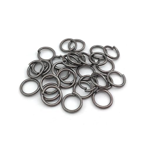 200 Stück Charms für Armbänder, Splitringe für Schmuckherstellung, Accessoires, 0,4 x 0,4 cm, Schwarz von MANGOUSONG