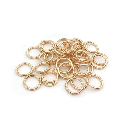 200 Stück Split-Ringe Charms für Armbänder, Verbindungsringe für Schmuckherstellung, Accessoires, 0,6 x 0,6 cm, Helles Gold von MANGOUSONG