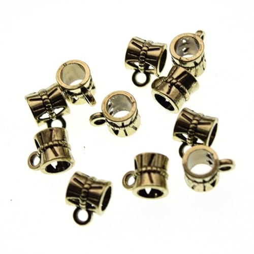 Charms für Armbänder, 30 Stück 1x.7x0.7cm Halskette Anhänger Pinch Clips Bails, Spacer Perlen für Schmuck Machen Charm Armband Stecker Erkenntnisse Lichtquelle von MANGOUSONG