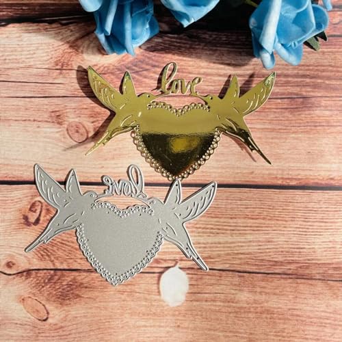 Metall-Stanzformen, Kartenherstellung, Hochzeitsliebhaber, Happy Valentines, Metall-Stanzformen, Scrapbooking, Papierkarten, Prägung, Handwerk, 12,5 x 7,5 cm von MANGOUSONG