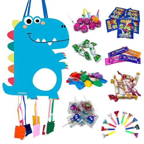 Piñata für Kindergeburtstag, Pinata + Packung mit 70 Spielzeugen und Süßigkeiten, Piñata, Geburtstag, Pinata, für Kinder, gefüllt, Pinatas für Kinder, MANLOZ (blau) von MANLOZ