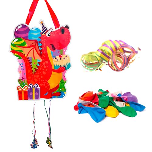 Piñata für Kindergeburtstag + Packung mit 20 Füllspielzeug für Pinata - Piñata - Piñata - Geburtstag mit Füllung Pinata für Kindergeburtstag - Pinata - Füllung Pinata - MANLOZ (DRAGON) von MANLOZ