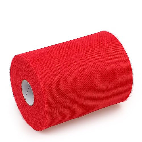 MAOYUTOU Tüll Stoff Rolle 92mx15cm Rot Tüll Hochzeit Hochzeit Dekoration Tisch Deko Tüllband für DIY Tutu Rock Handwerk Bogen Party Dekoration Crafts Geschen von MAOYUTOU