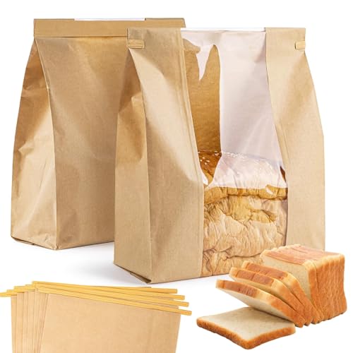MAQIHAN 50Stk Butterbrottüten Brottüten Papier - Groß Braun Papiertüten Brotbeutel Zur Brotaufbewahrung Bäckertüten Mit Fenster Frühstücksbeutel Brotsack Brot Aufbewahren Gebäck Bäcker (21x9x31cm) MAQIHAN 50Stk Butterbrottüten Brottüten Papier - Groß Braun Papiertüten Brotbeutel Zur Brotaufbewahrung Bäckertüten Mit Fenster Frühstücksbeutel Brotsack Brot Aufbewahren Gebäck Bäcker (21x9x31cm) von MAQIHAN