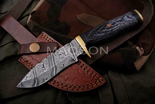Damast Messer Damaszener Stahl Jagd Jagdmesser Knife Damascus Hunting 4340 von MAQSON