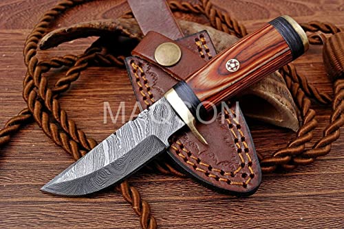 Damast Messer Damaszener Stahl Jagd Jagdmesser Knife Damascus Hunting 709EA von MAQSON