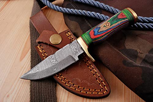 Damast Messer Damaszener Stahl Jagd Knife Damascus Hunting Bowie 5025EK von MAQSON