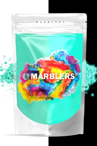 MARBLERS Leuchtendes im Dunkeln Glimmerpulver [Glow Lagoon] 3oz (85g) | UV-Leuchtpigment | Ungiftig | Nagellack, Harz, Acrylfarbe, Epoxidharz, Seife, Kerze, Schleim | Tierversuchsfrei von MARBLERS