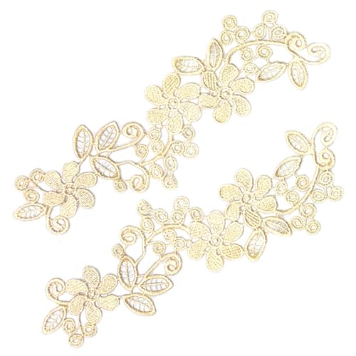 1 Paar elegante Blumen-Spitzen-Applikationen für Brautschmuck, Hochzeit, Verzierung für Hochzeitskleid von MARCBUSE