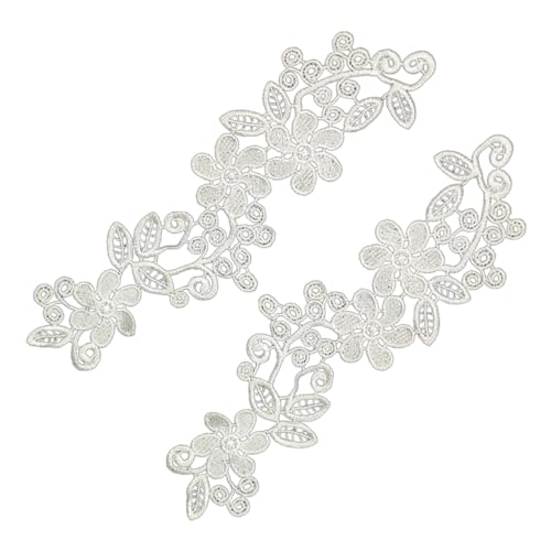 1 Paar elegante Blumen-Spitzen-Applikationen für Brautschmuck, Hochzeit, Verzierung für Hochzeitskleid von MARCBUSE