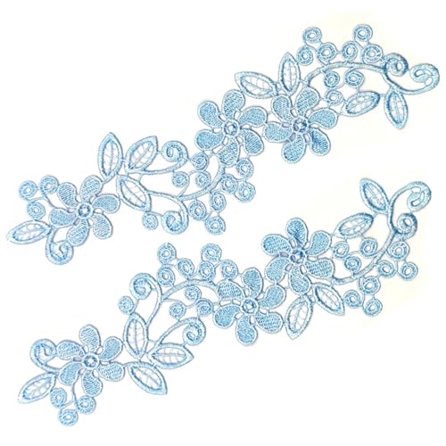 1 Paar elegante Blumen-Spitzen-Applikationen für Brautschmuck, Hochzeit, Verzierung für Hochzeitskleid von MARCBUSE