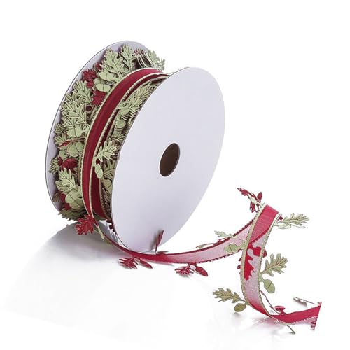 20 Meter langes Blattband, Breite 40 mm, Blätterbänder für Weihnachtskranz, Hochzeitsdekoration, Schleifen, Bastelzubehör von MARCBUSE