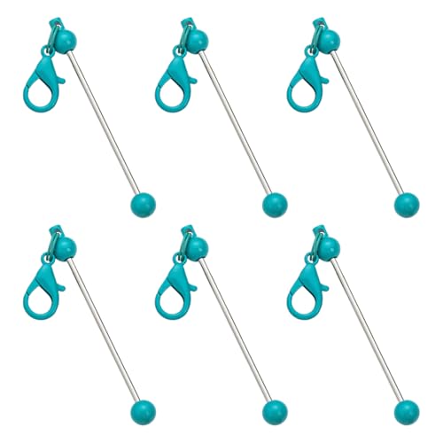 6 Stück/Set Perlen-Schlüsselanhänger, kreative Perlen, Schlüsselanhänger, Metall, blanko, Schlüsselanhänger, Zubehör für Schmuckherstellung von MARCBUSE