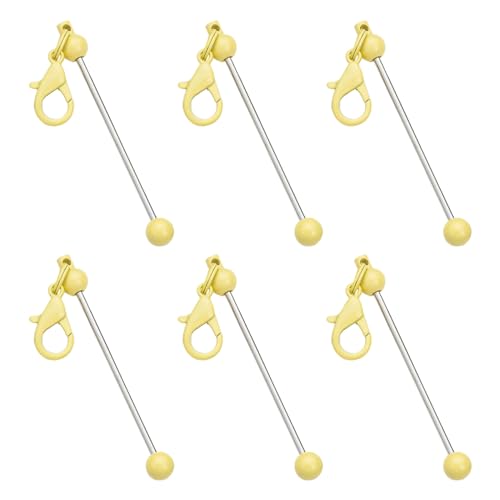 6 Stück/Set Perlen-Schlüsselanhänger, kreative Perlen, Schlüsselanhänger, Metall, blanko, Schlüsselanhänger, Zubehör für Schmuckherstellung von MARCBUSE