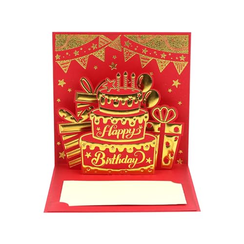 Faltbarer Umschlag, schöne Geburtstagskuche, Feierkarte, zarte Geburtstagskuchen-Grußkarte von MARCBUSE