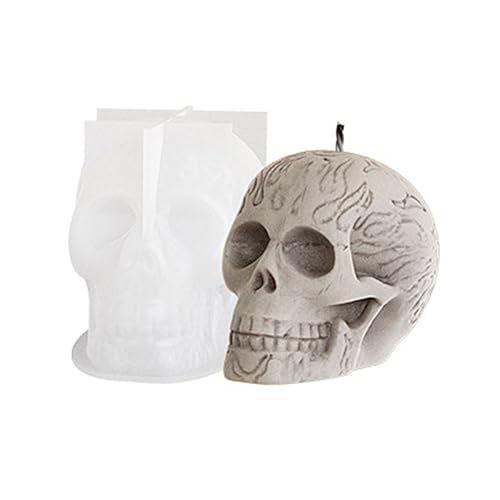 Halloween-Totenkopf-Silikonform für Zement, Gips, Epoxidharz, Schokolade, Kuchen, Backformen, Heimdekorationen von MARCBUSE