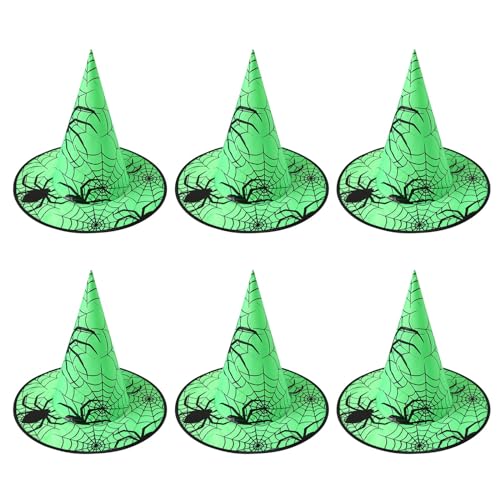 MARCBUSE Set mit 6 Halloween-Hexenhut-Dekorationen, modische Partys, Halloween-Hut, personalisierte Zauberer-Hut-Dekorationen von MARCBUSE