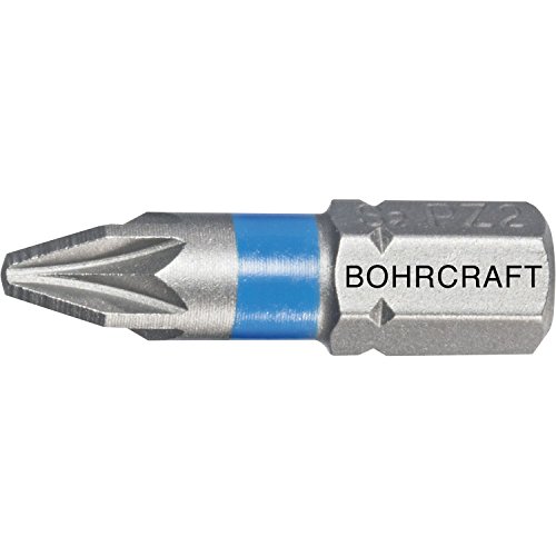 BOHRCRAFT Bit-Einsatz mit Farbring 1/4"sechskant PZ 2 Länge 25 mm Inhalt: 10 Stück von Bohrcraft