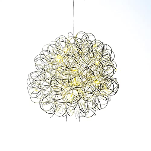 LED 3D Design Drahtkugel SPHERE Kugelleuchte für Innen und Außen (30cm silber) von MARELIDA