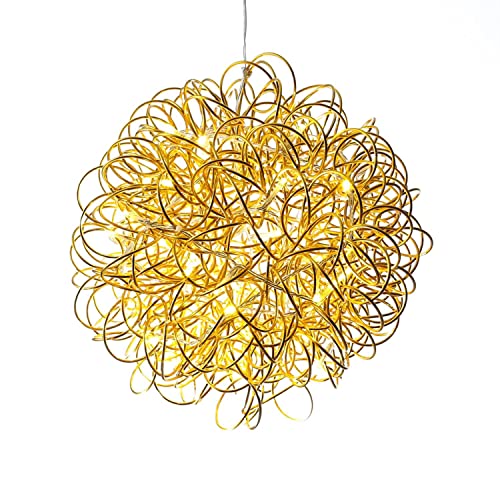 LED 3D Design Drahtkugel SPHERE Kugelleuchte für Innen und Außen gold von MARELIDA