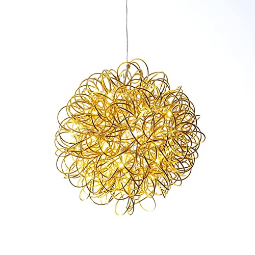 LED 3D Design Drahtkugel SPHERE - warmweiße LED, Kugelleuchte für Innen und Außen (30cm gold) von MARELIDA