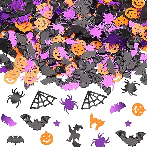 Halloween Konfetti Halloween Party Dekorationen Glitzer Tisch Streukonfetti Kürbis Spinne Fledermaus Geist Hexe Halloween Party Dekor 120g von MARFOREVER