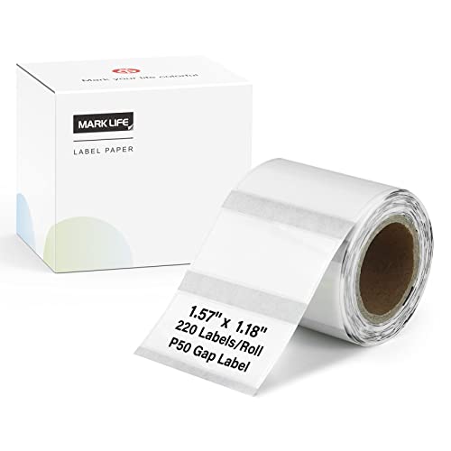 MARKLIFE P50 Selbstklebende Etiketten (Transparent, 1.57"x1.18") von MARKLIFE