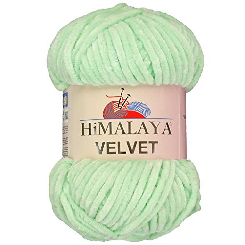 Marriner Himalaya Velvet Super Chunky Garn mit 100% Polyester, 14/16-lagig, zum Stricken und Häkeln, vegan und hypoallergen (Minze, 100 g Einzelknäuel) von MARRINER