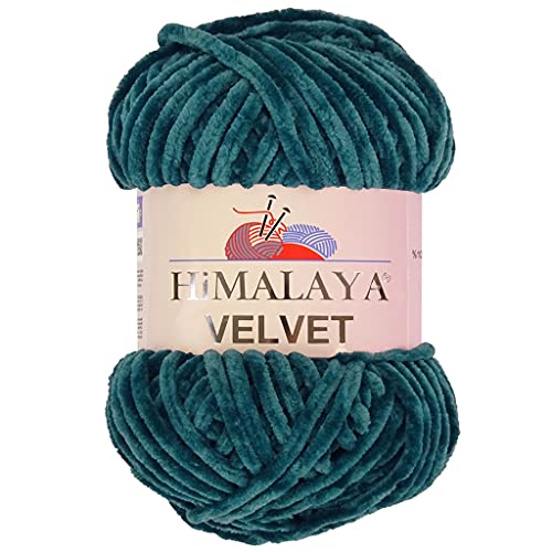 Marriner Himalaya Velvet Super Chunky Garn mit 100% Polyester, 14/16-lagig, zum Stricken und Häkeln, vegan und hypoallergen (Smaragd, 100 g Einzelknäuel) von MARRINER