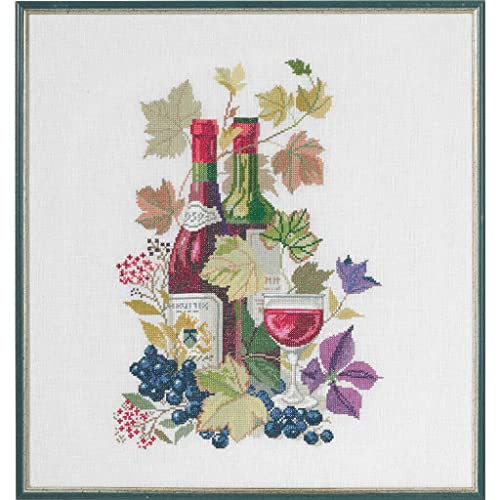 MARUSSIA Eva Rosenstand Kreuzstich Set Rotwein, Zählmuster, 48x58cm von MARUSSIA