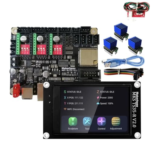 MARYS ELLEAY Twoeagles MKS DLC32 v2 32bits GRBL Offline Wifi Controller TS35-R LCD Display CNC3018 MAX PRO Upgrade Kits für CNC Lasergraviermaschine (MKS DLC32 TS35-Set8) von MARYS ELLEAY