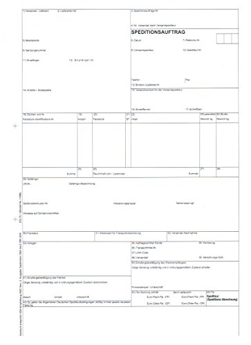 50 x Speditionsauftrag VDA 4922 / DIN 5018 Frachtbrief für Laser- und Tintenstrahldrucker 250761 von MASHPAPER