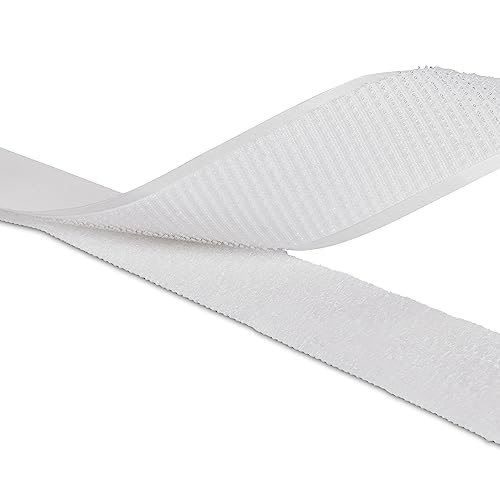 MASHPAPER Klettband-Set Haken und Flausch selbstklebend weiß in verschiedenen Breiten wählbar (50 mm) von MASHPAPER