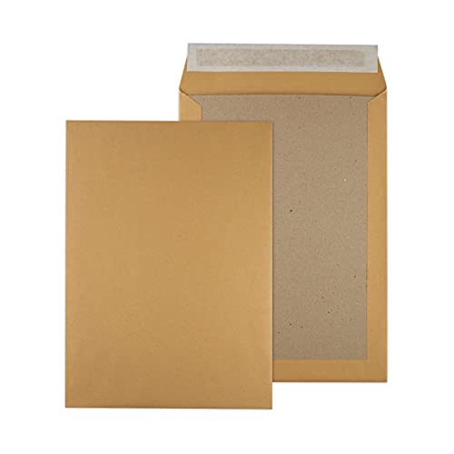 MASHPAPER Papprückwandtaschen C4 229x324mm - 50 Stück, braun 120g/m², Graupappe verstärkt, ohne Fenster, mit Haftstreifen, DIN C4 Versandtaschen von MASHPAPER