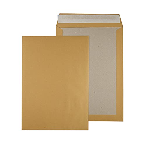 Papprückwandtaschen Versandtaschen B4 C4 | braun oder weiß | diverse Formate | mit oder ohne Fenster (B4 250x353 mm, 25 Stück, braun - ohne Fenster) von MASHPAPER