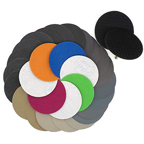 Hook and Loop Discs MASO 800# 3 Inch Polishing Sander Pads, wet / Dry Hook and Loop Schleifscheiben mit 75mm Backing Pads - Insgesamt 10 Discs von MASO