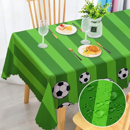 MAST DOO Tischdecke, abwischbar, rechteckig, wasserdicht, Polyester, Fußball-Gartentischdecke für Zuhause und Party, Festlich, Picknick, Küche, Hochzeit, 140 x 180 cm von MAST DOO