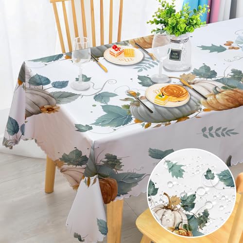 MAST DOO Tischdecke, abwischbar, rechteckig, wasserdicht, Polyester, Kürbis-Gartentischdecke für Zuhause und Party, Festlich, Picknick, Küche, Hochzeit, 110 x 140 cm von MAST DOO