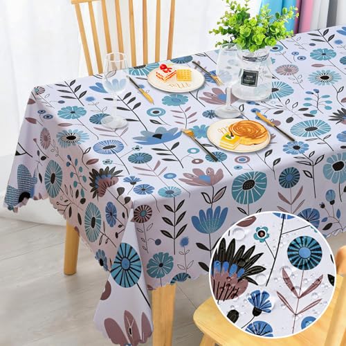 MAST DOO Tischdecke, abwischbar, rechteckig, wasserdicht, Polyester-Tischdecke, Blumen-Gartentischdecke für Zuhause und Party, Festlich, Picknick, Küche, Hochzeit, 140 x 180 cm von MAST DOO