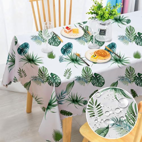 Tischdecke Abwaschbar Rechteckig, Hawaiian Palmblätter Fleckschutz Wasserdicht Tischdecken Florals Garten Tischdecken für Draußen Küche Party Deko Hochzeiten oder Haushalt 150x260cm von MAST DOO