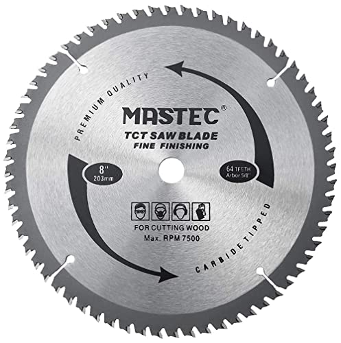 MASTEC Kreissägeblatt, 20,3 cm, 64 Zähne, Anti-Rückschlag-Zahn zum Holzschneiden, mit 5/8-Zoll-Dorn von MASTEC