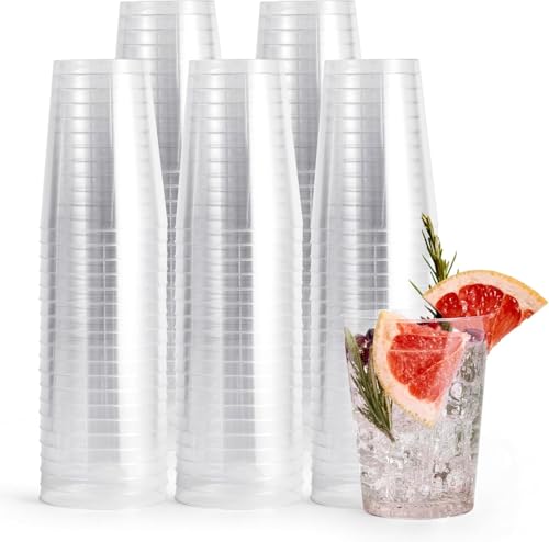 MATANA 100 Premium Plastikbecher, Partybecher, Trinkbecher (285ml / 10oz) – Hartplastik Becher, Kunststoffbecher, Mehrwegbecher, Cocktailgläser, Plastikgläser für Hochzeiten & Partys von MATANA