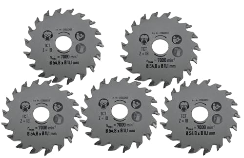 MATRIX TCT Sägeblatt 54mm 5er Set Ersatz für Mini Handkreissäge MCS 400 PW – Kreissägeblatt 10 Zähne – Ø 10mm Bohrung – für Holz & Kunststoff – Langlebig & präzise von MATRIX