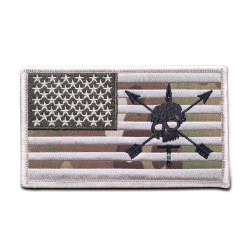 MAUHOSO Aufnäher mit amerikanischer Flagge, Klettverschluss, taktische USA-Flagge für Weste, Rucksack, 12,7 x 8,1 cm, große Militär-Patches mit Klettverschluss (Camouflage) von MAUHOSO