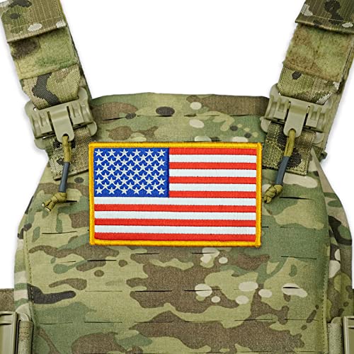 MAUHOSO Bestickte Aufnäher mit amerikanischer Flagge, große Größe, taktische Militär-Moralflagge, Klettverschluss, USA-Flaggen-Patch-Set für Kappen, Taschen, taktische Weste, Militäruniformen von MAUHOSO